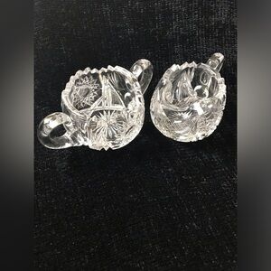 (ABP) American Brilliant Period creamer and sugar set of cut glass